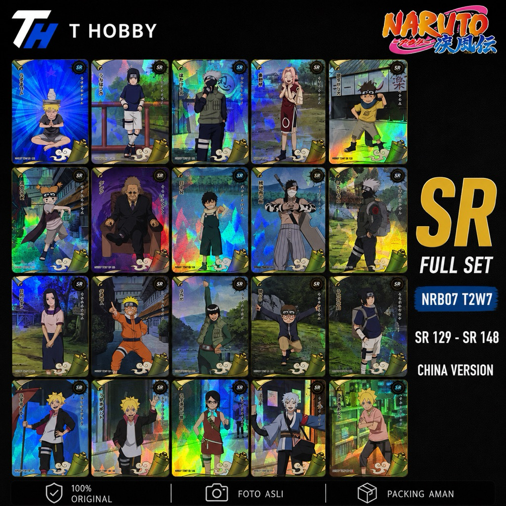 Naruto Kayou Card Full Set SR NRB07 T2W7 129-148 Chinese Version