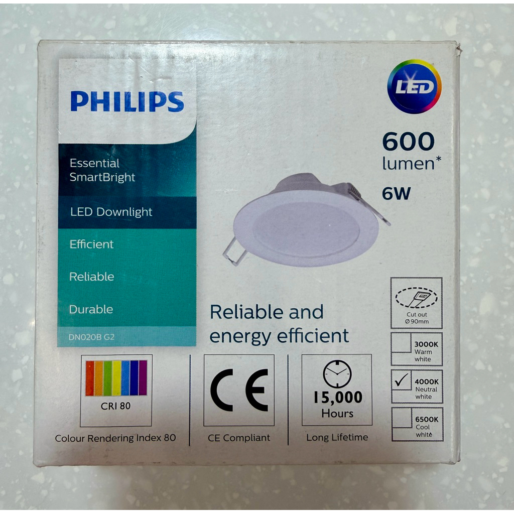 LAMPU LED DOWNLIGHT PHILIPS 6W LONGLIFETIME 4000K