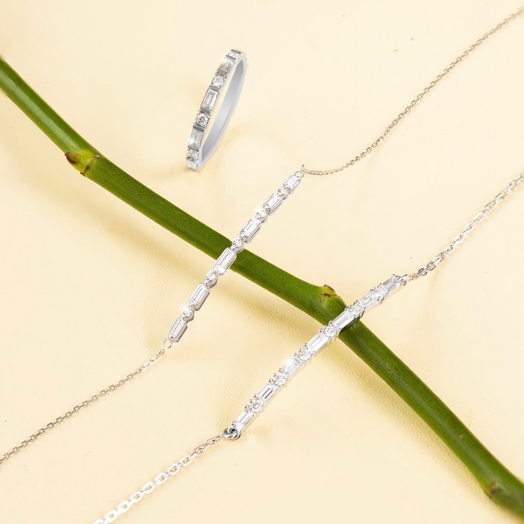 Baguette Necklace & Ring DS