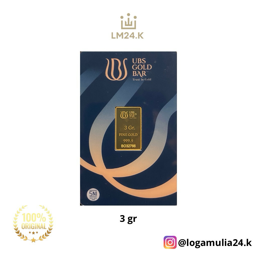 Emas UBS 3 gram Logam Mulia (Asuransi pengiriman)
