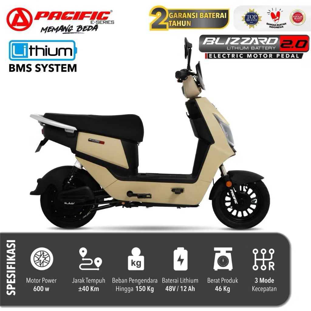 Sepeda Listrik elektrik e-bike Pacific Blizzard 2.0 Lithium