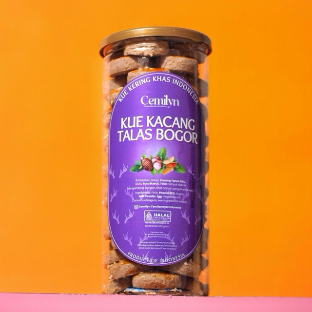 Kue Kacang Talas Bogor Premium Cemilyn Snack Camilan Klasik Kemasan Toples Kedap Udara 500g