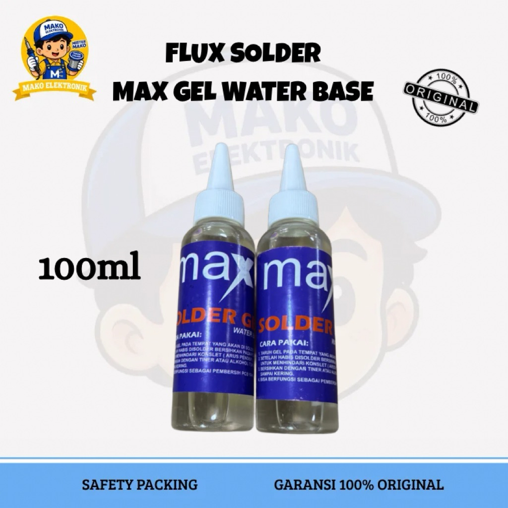 FLUX FLUK SOLDER STAINLESS STEEL MAX SOLDER GEL WATER BASE 100ml