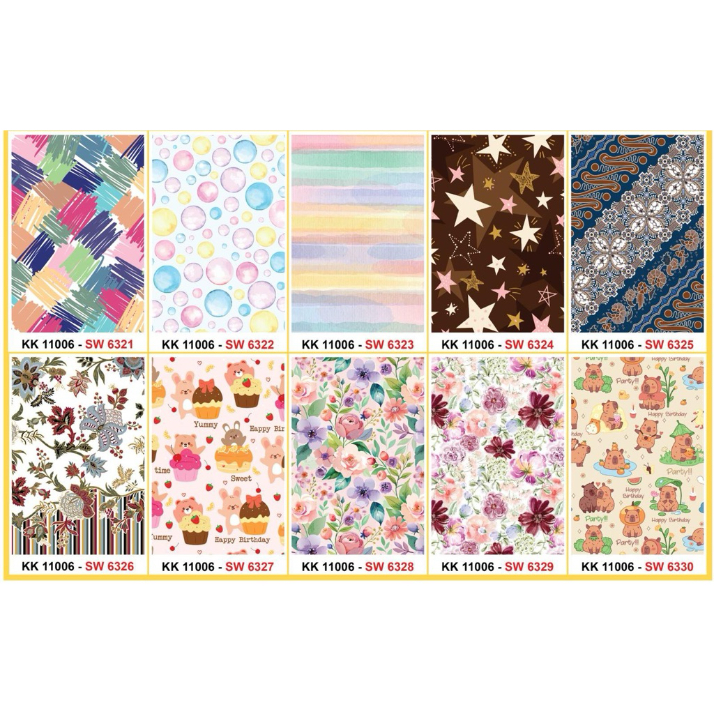 KERTAS KADO SANSAN WAWA MOTIF GARIS POLKA BINTANG