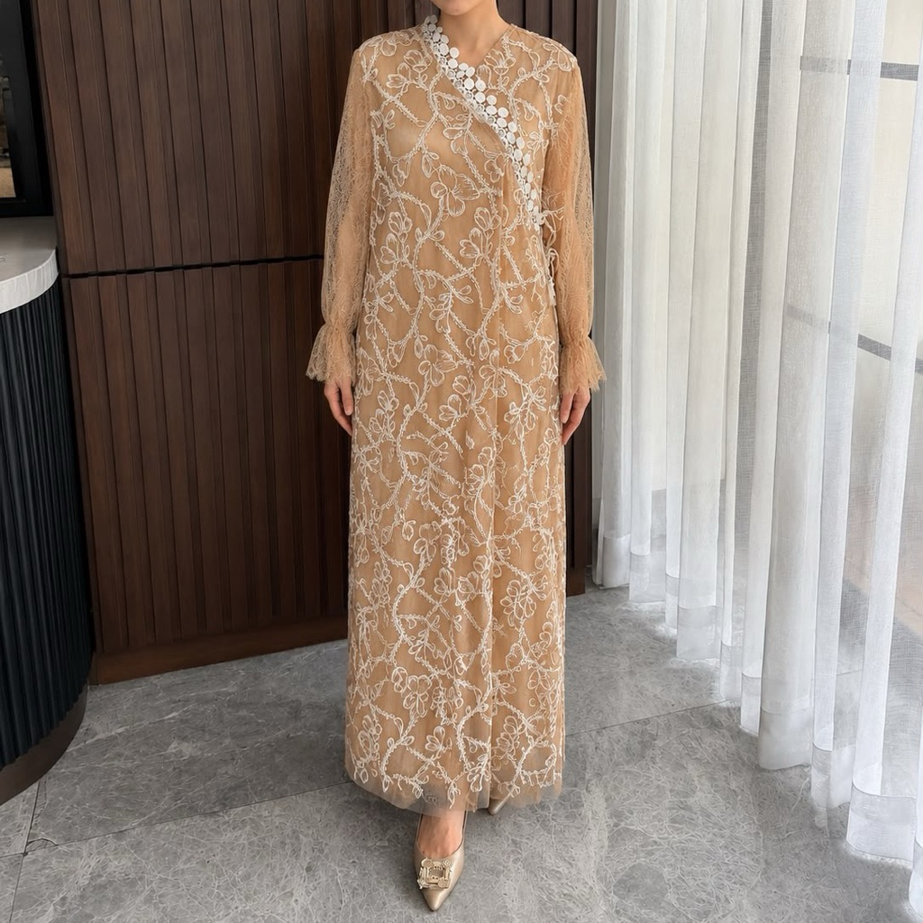 KINA ATELIER - Soleil Dress cross in nude