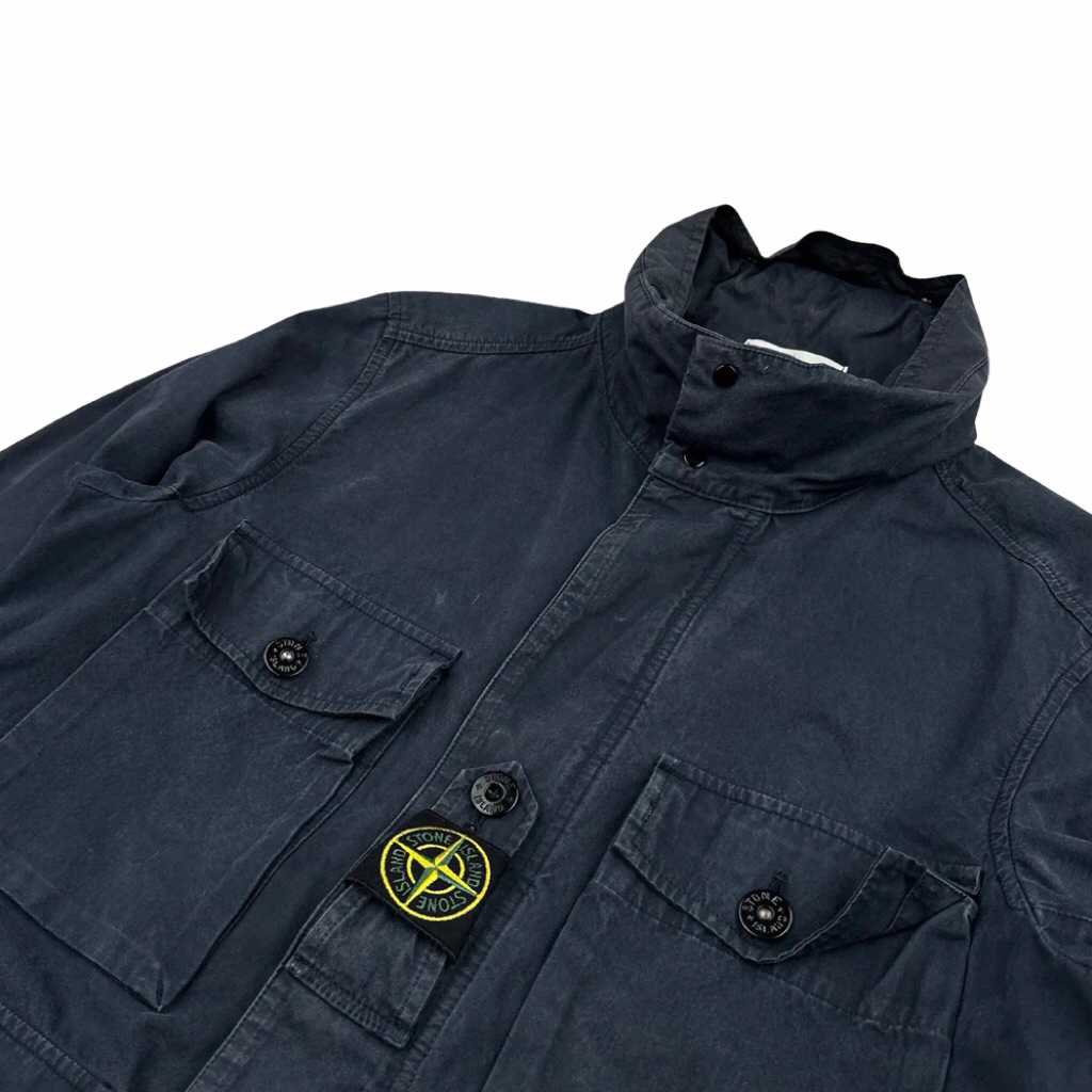 STONE ISLAND COTTON CORDURA FIELD JACKET BLACK ORIGINAL