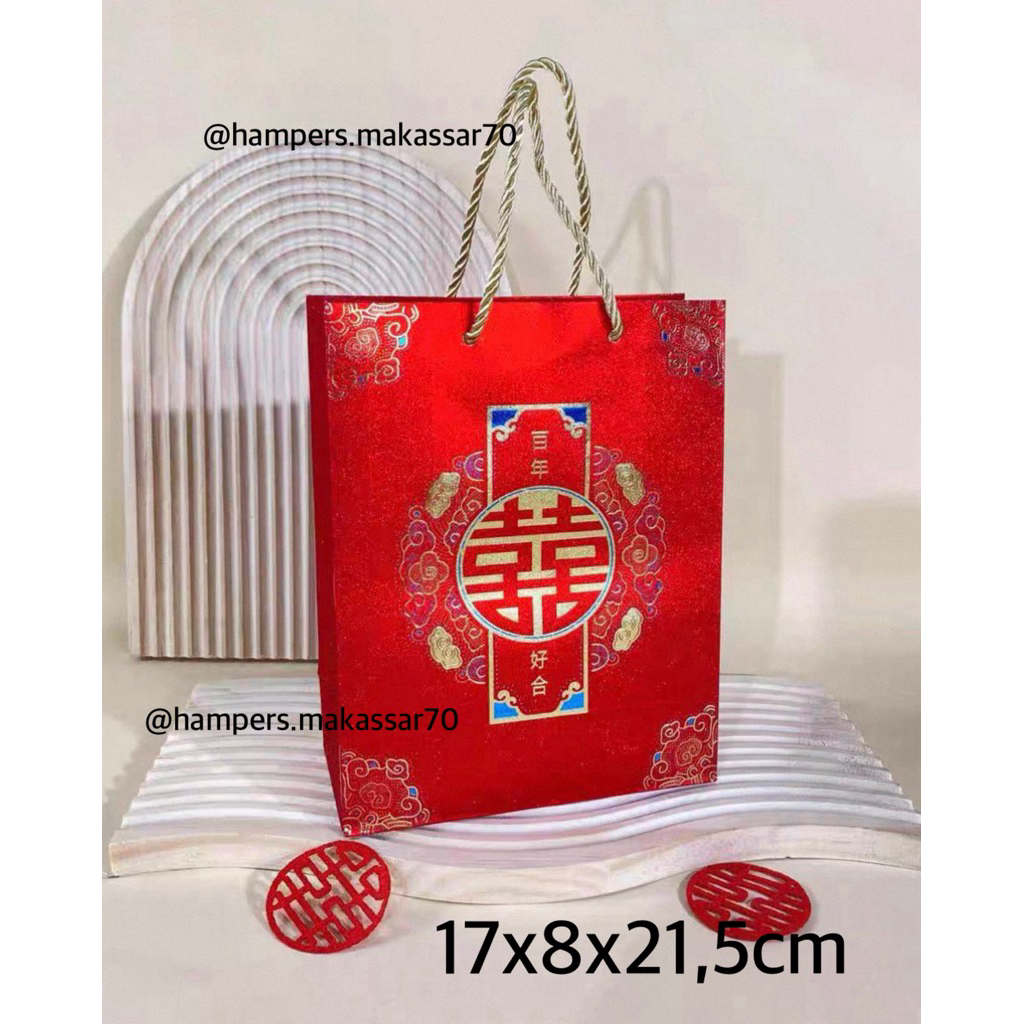 Paper Bag Souvenir Chinese Wedding / Paper Bag Sangjit / Kotak Souvenir Sangjit