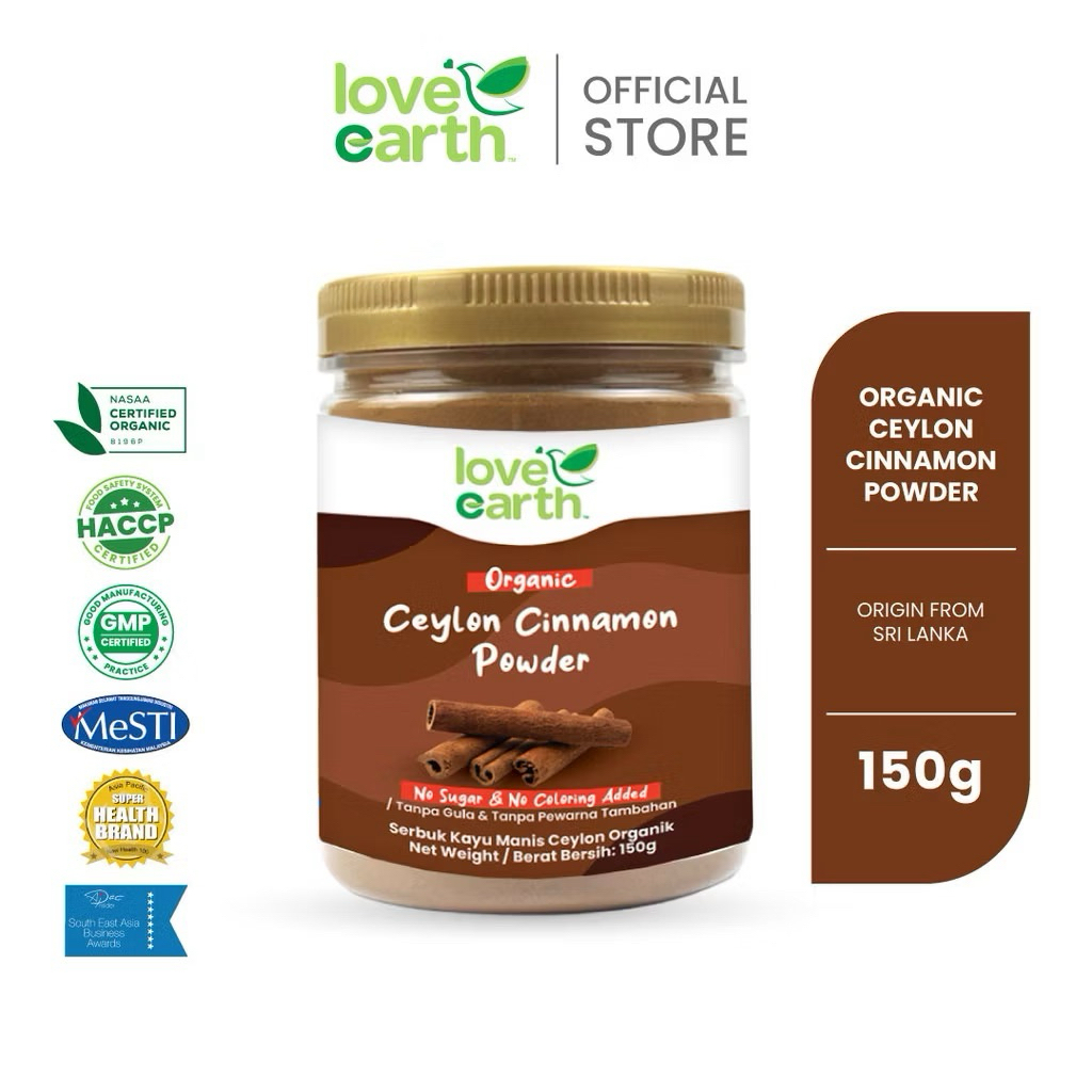Love Earth Organic Ceylon Cinnamon Powder 60g / 150g