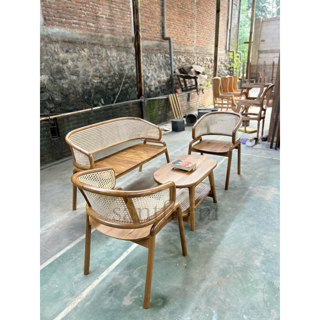 Sofa Ruang Tamu Rotan/ Sofa Minimalis Ruang Tamu Keci/Sofa Rotan Ruang Tamu