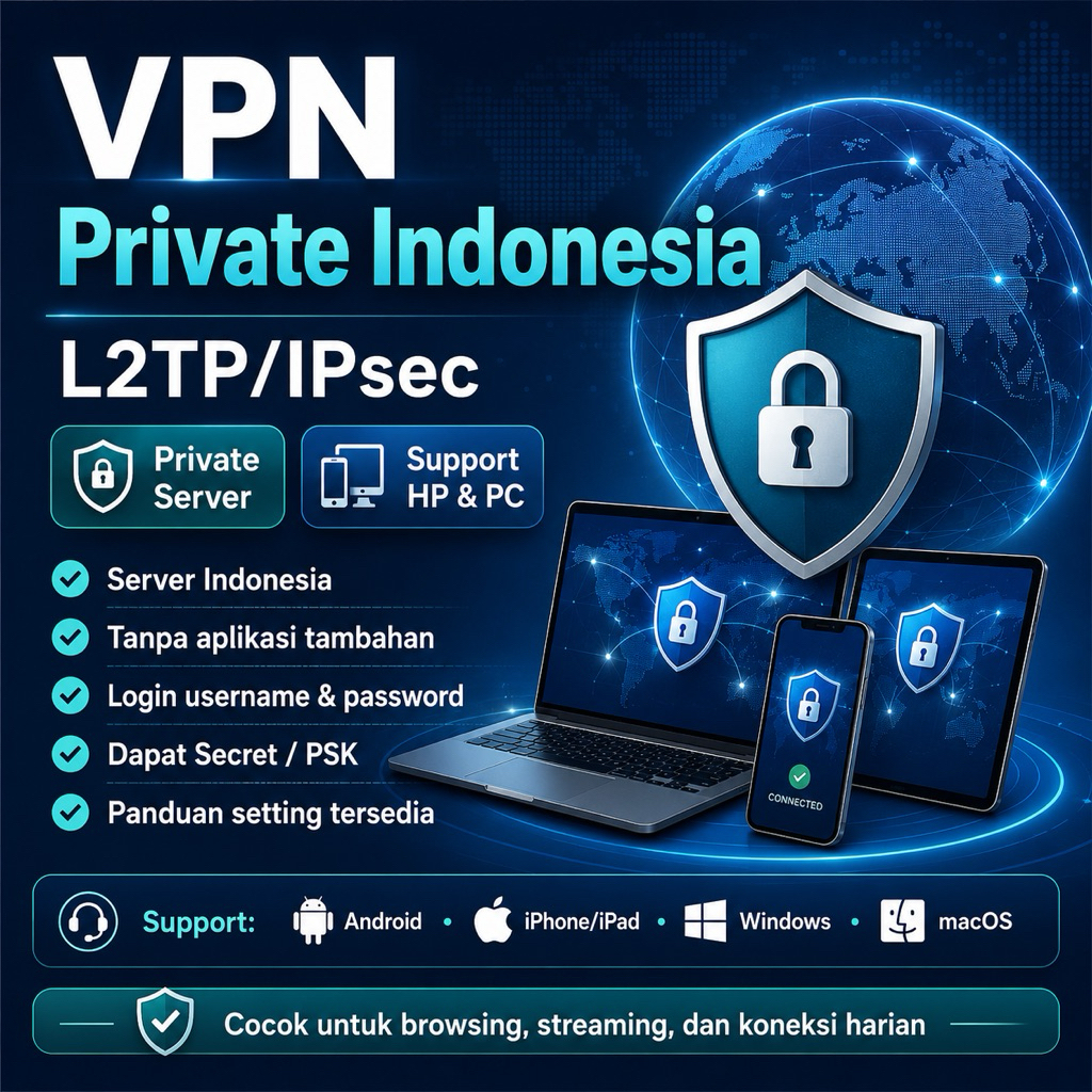 VPN Premium L2TP/IPsec Tanpa Aplikasi Tambahan