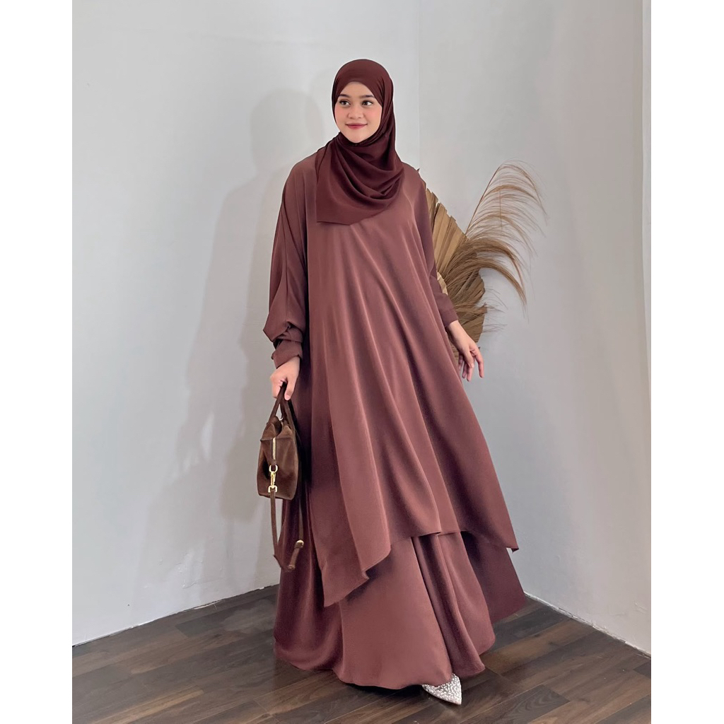 MARYAM SETROK - Setelan rok maryam polos bahan balmain silk premium
