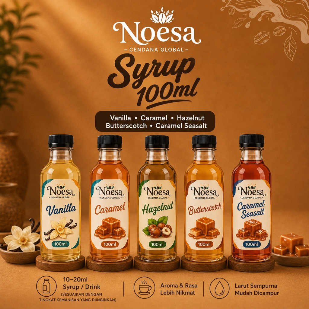 Noesa Syrup 100ml | Syrup Kopi Cafe | Coffee Syrup Premium | Bahan Minuman Kekinian