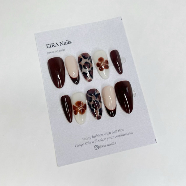 { READY STOCK } | Press on nails / motif / custom / bunga | Fake nails Custom size dan warna
