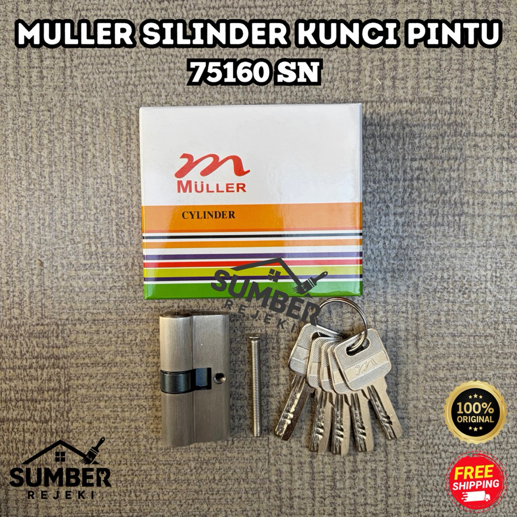 MULLER Silinder Cylinder Slot Kunci Pintu Besar MULLER Pelangi 75160 SN Anak Kunci Komputer MULLER
