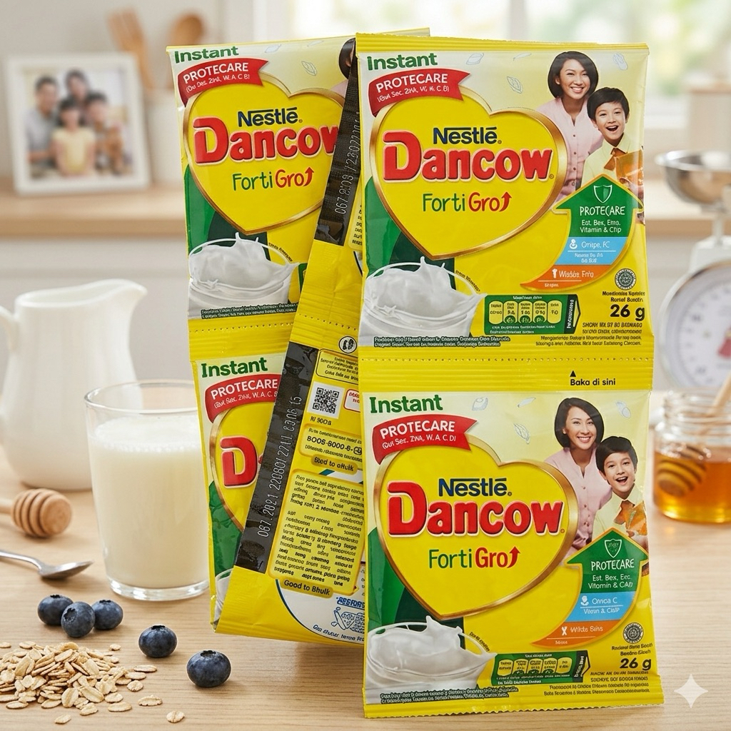 Susu Bubuk Dancow Sachet Instan 27 Gram - Kaya Kalsium dan Vitamin untuk Anak
