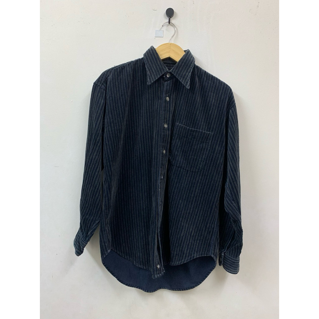 Global Work Striped Corduroy Shirt | Atasan kemeja Cordu Salur