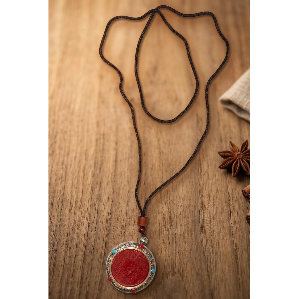 RKF08-04 Kalung ZhuSha Cinnabar Merah