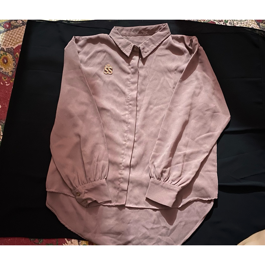 kemeja polos mauve