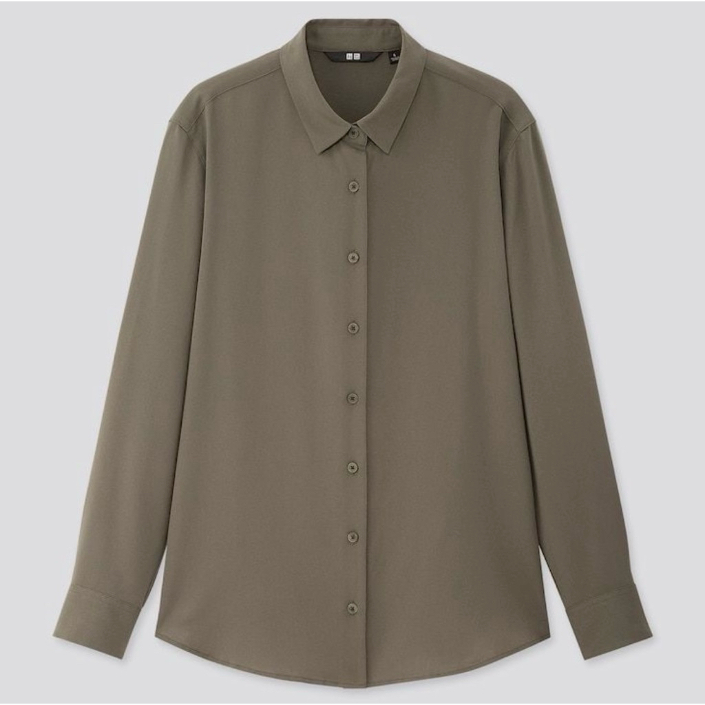 Uniqlo Blouse Rayon Khaki