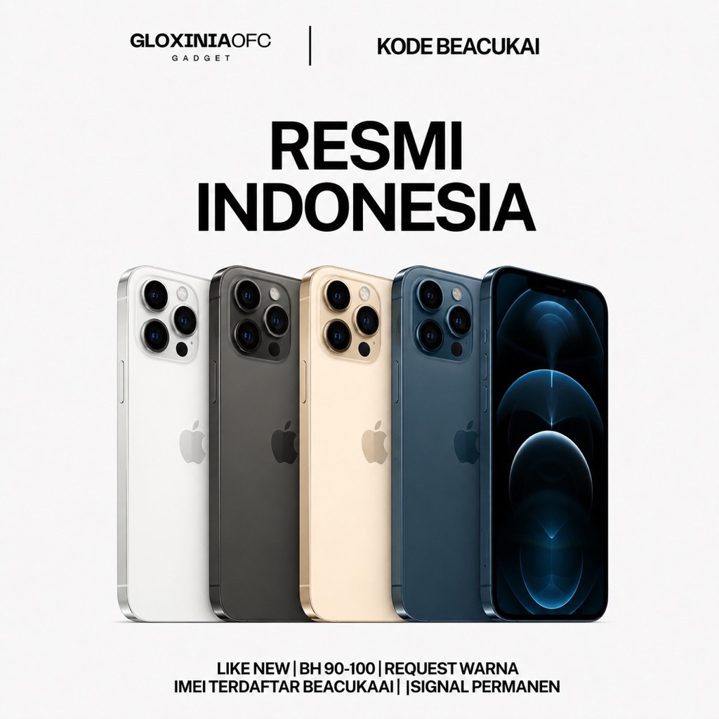 GLOXINIA - iphone 12 pro max 128 gb 256 gb 512 gb - unit resmi indonesia fullset bergaransi ex displ