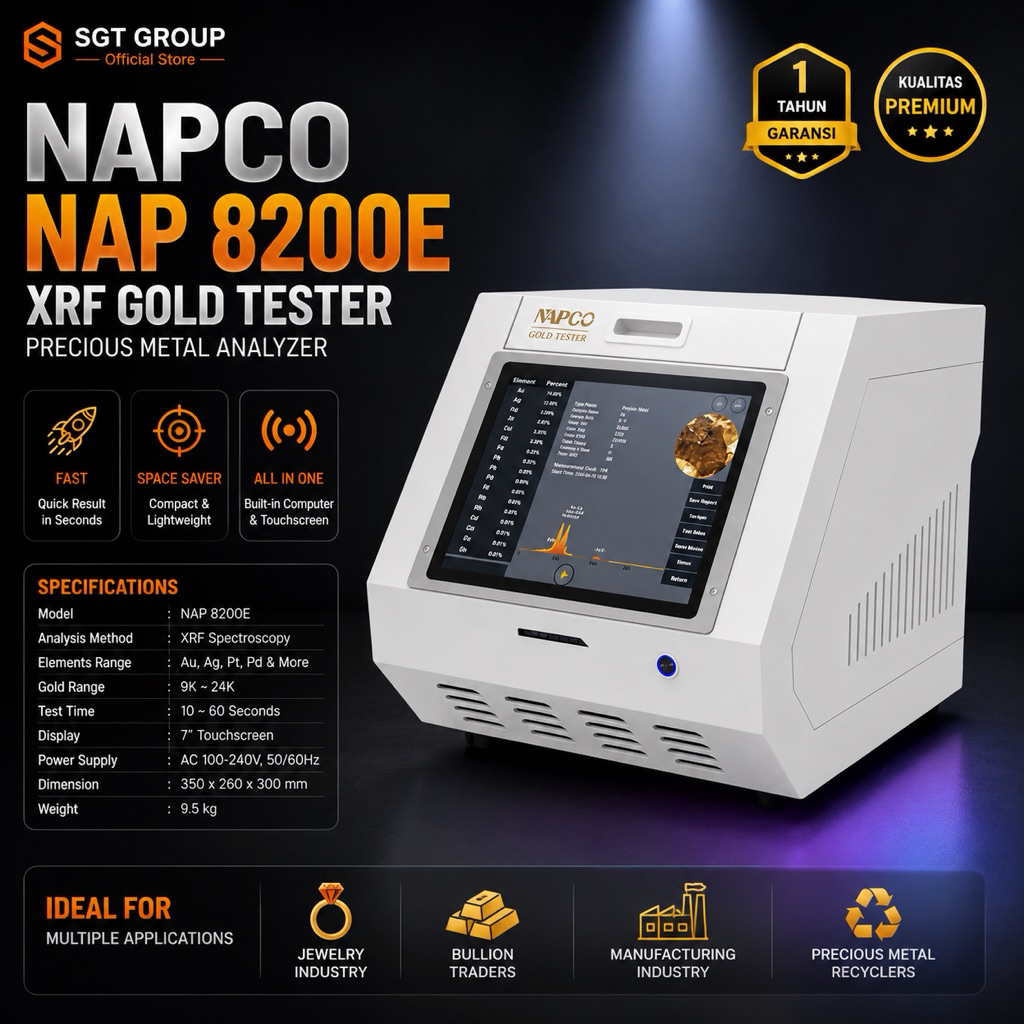 NAPCO NAP 8200E XRF Gold Tester Precious Metal Analyzer XRF Spectrometer Gold Purity Tester Karat Em