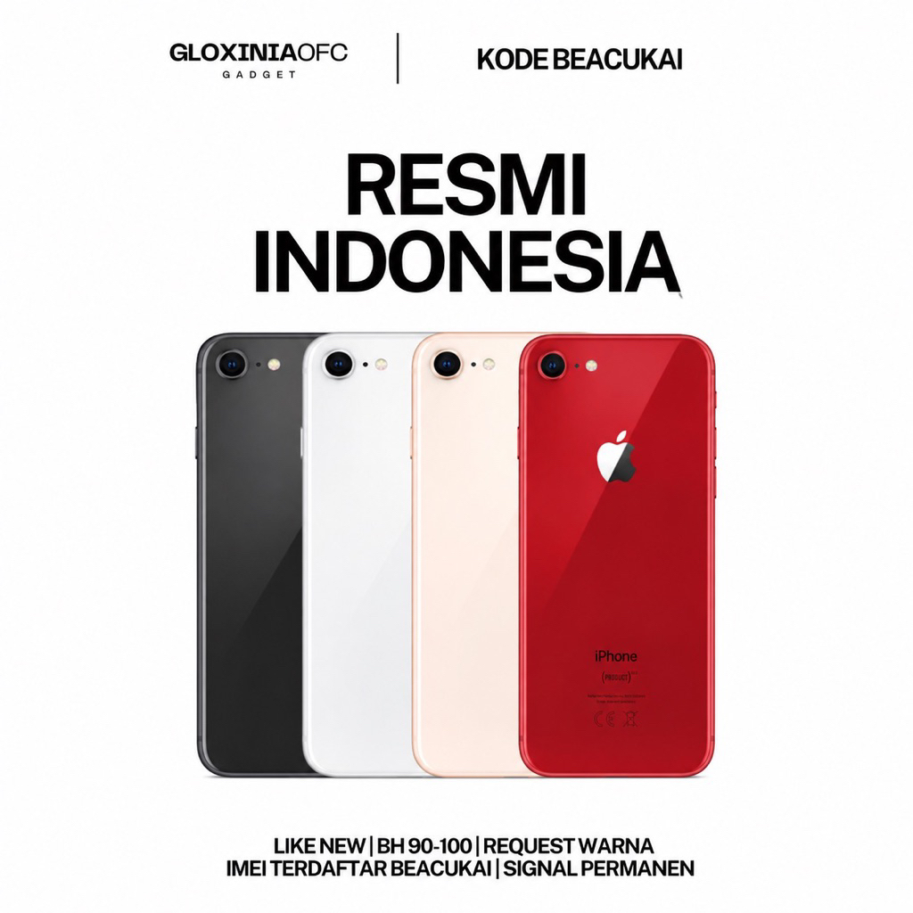 GLOXINIA - iphone 8 64 gb 256 gb - unit resmi indonesia fullset bergaransi ex display - imei terdaft
