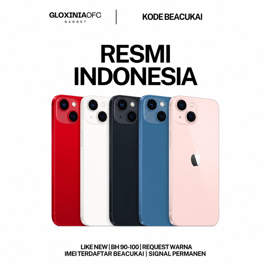 GLOXINIA - iphone 13 mini 128 gb 256 gb - unit resmi indonesia fullset bergaransi ex display - imei 