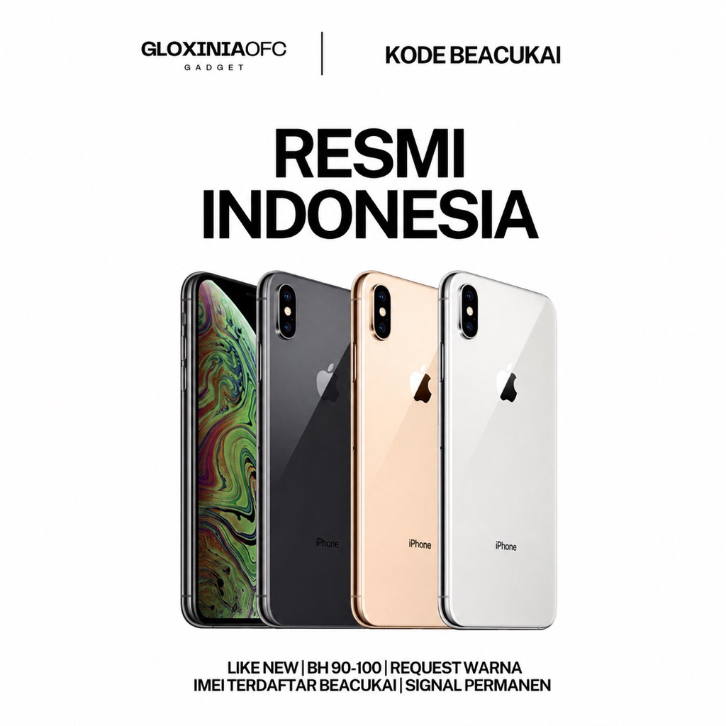 GLOXINIA - iphone xs 64 gb 256 gb 512 gb - unit resmi indonesia fullset bergaransi ex display - imei