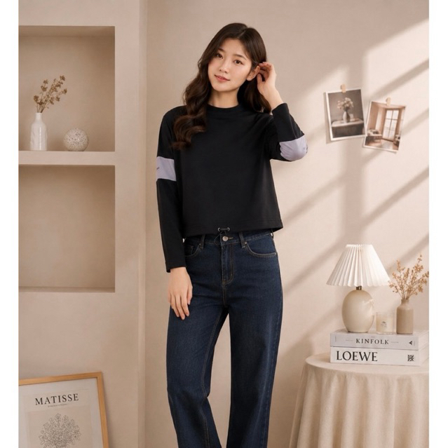 Union Bay black jacket stripe outer jaket hitam wanita