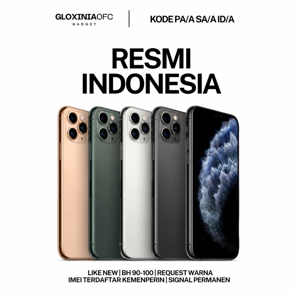 GLOXINIA - iphone 11 pro max 64 gb 256 gb 512 gb - unit resmi indonesia fullset bergaransi ex displa