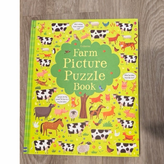 Preloved Usborne Farm Picture Puzzle Book Hardcover