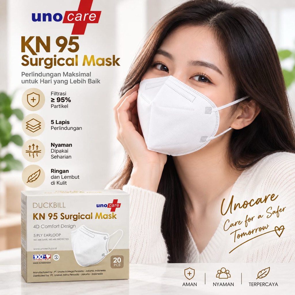 UNOCARE KN95 Masker Medis 5 PLY Earloop 4D