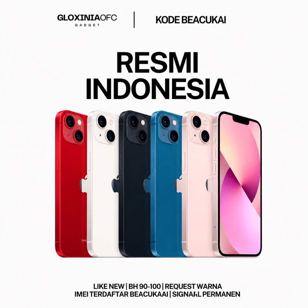 GLOXINIA - iphone 13 128 gb 256 gb - unit resmi indonesia fullset bergaransi ex display - imei terda