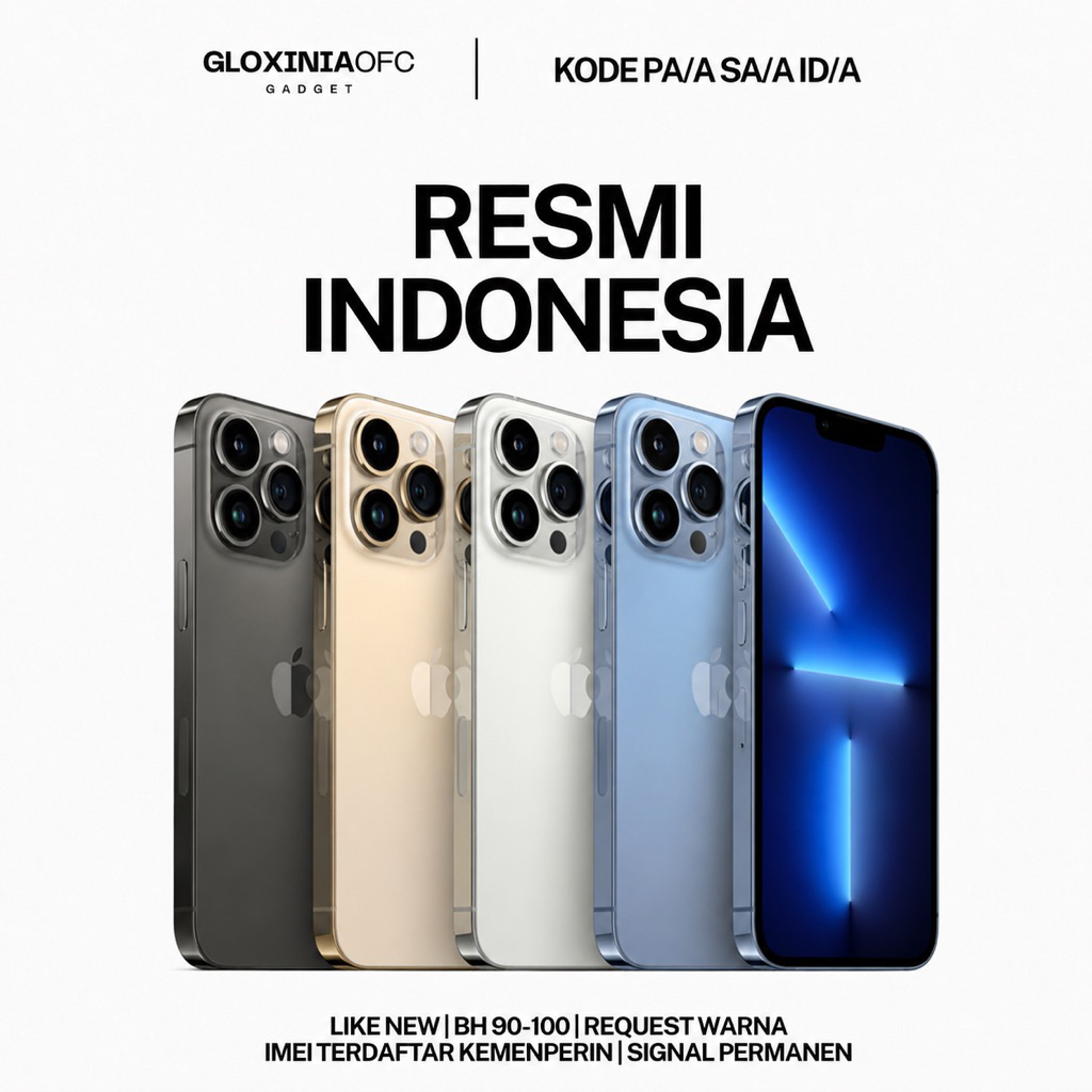 GLOXINIA - iphone 13 pro max 128 gb 256 gb 512 gb - unit resmi indonesia fullset bergaransi ex displ