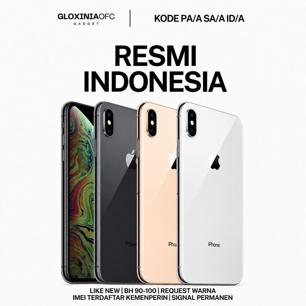 GLOXINIA - iphone xs 64 gb 256 gb 512 gb - unit resmi indonesia fullset bergaransi ex display - imei