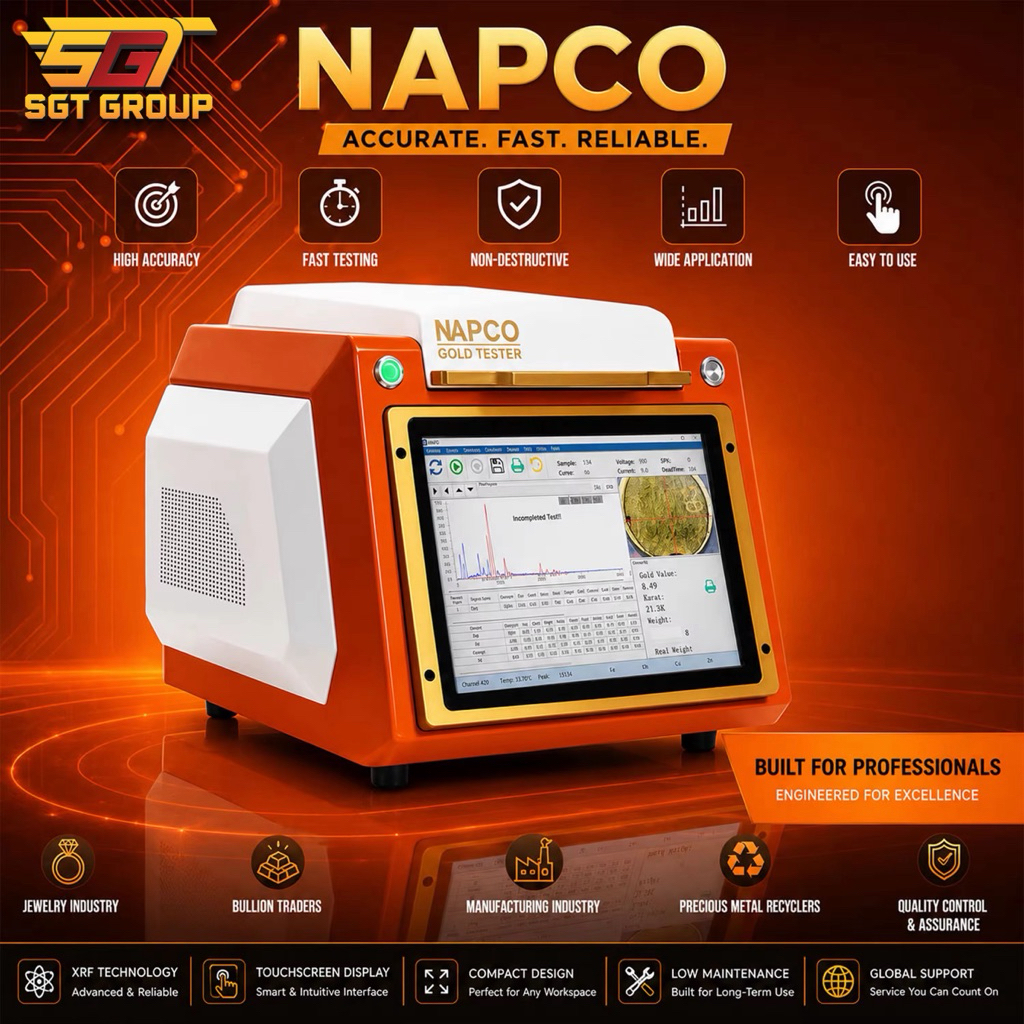 NAPCO V1 XRF Gold Tester Precious Metal Analyzer XRF Spectrometer Gold Purity Tester Karat Emas Anal