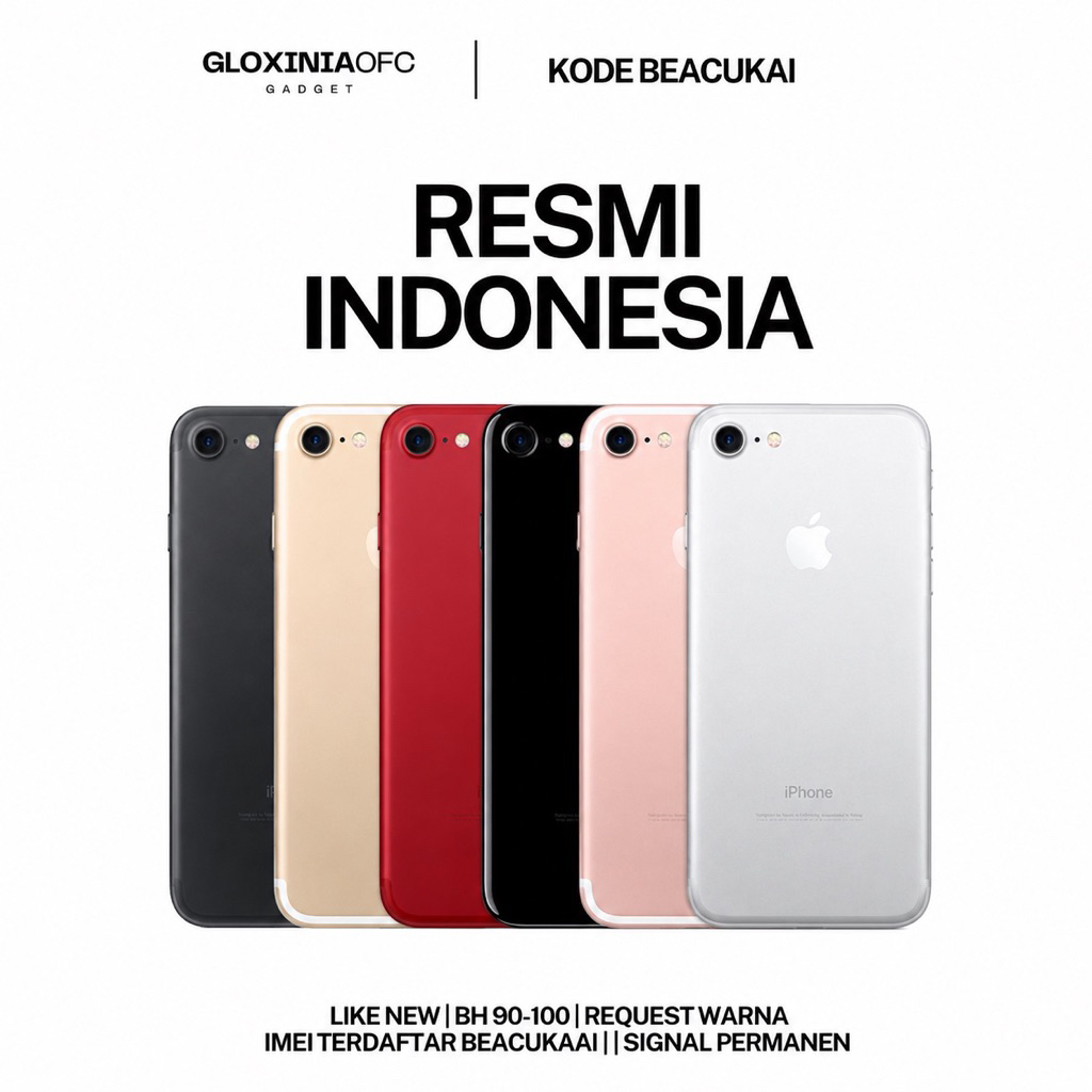 GLOXINIA - iphone 7 32 gb 128 gb 256 gb - unit resmi indonesia fullset bergaransi ex display - imei 