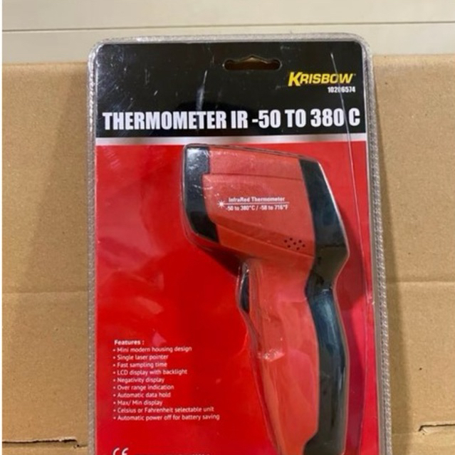 THERMOGUN INFRARED KRISBOW IR-50 to 380C 10206574 TERMOGUN TERMOMETER