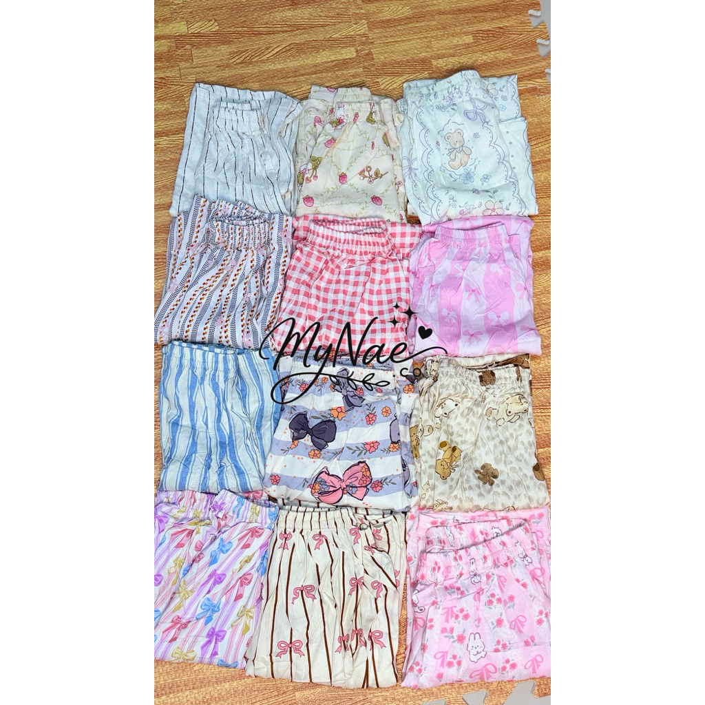 MYNAE Kulot Rayon Premium Dengan Motif Lucu Stylish untuk Wanita Celana Katun Panjang