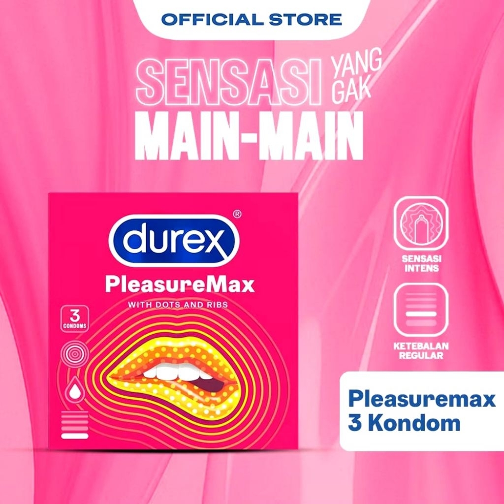 [TokoMami] Kondom Durex Pleasuremax 3s - Desain Bergerigi, Pelumas Sensasi, Fitur Mudah Dipakai