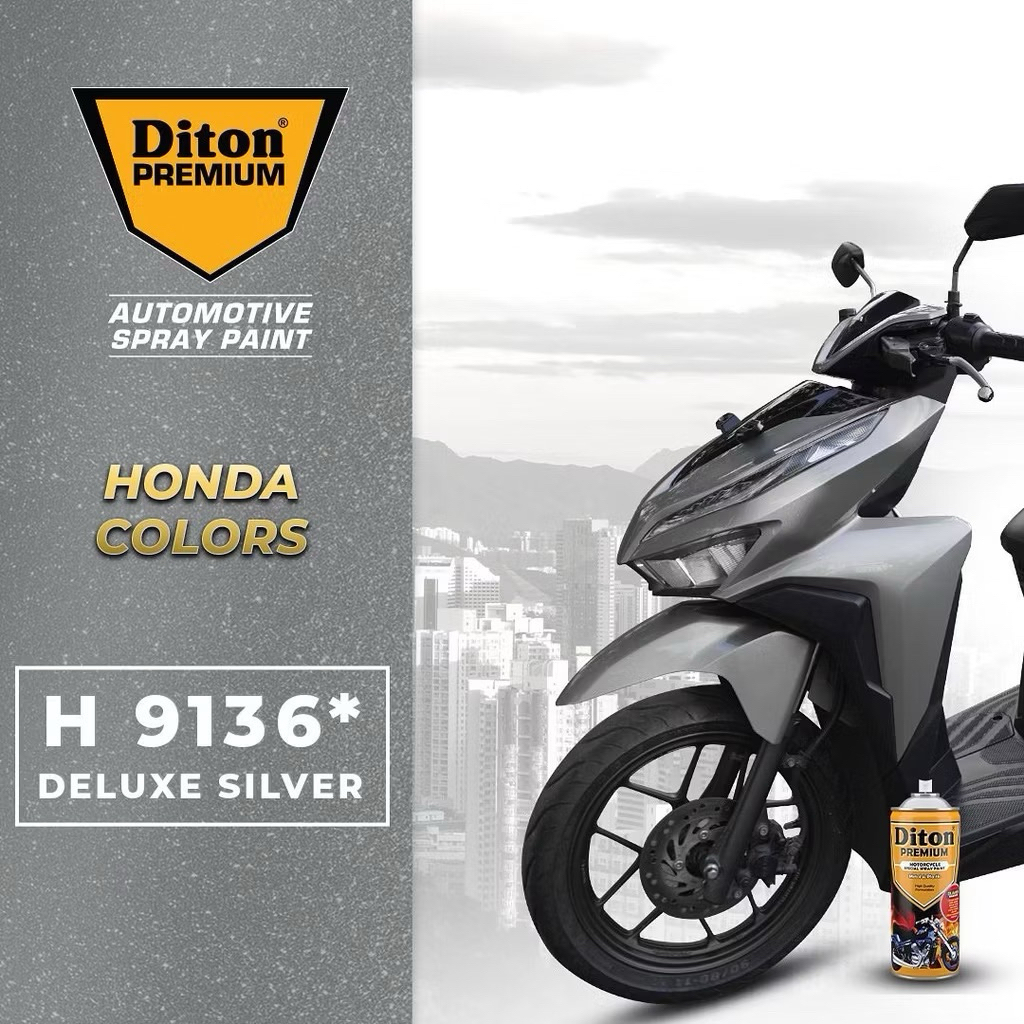 DITON PREMIUM – DELUXE SILVER H9136* (400CC) – Cat Semprot Pilok Pylox Pilox Spray Paint Original Un