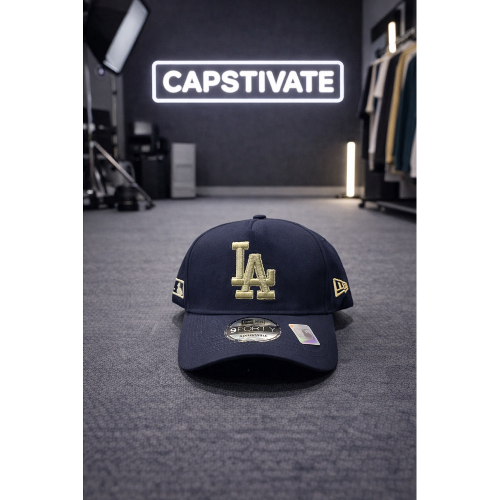 New Era Topi LA 9FORTY Premium Quality Adjustable Navy Gold Logo Stylish dan Nyaman untuk Penggunaan