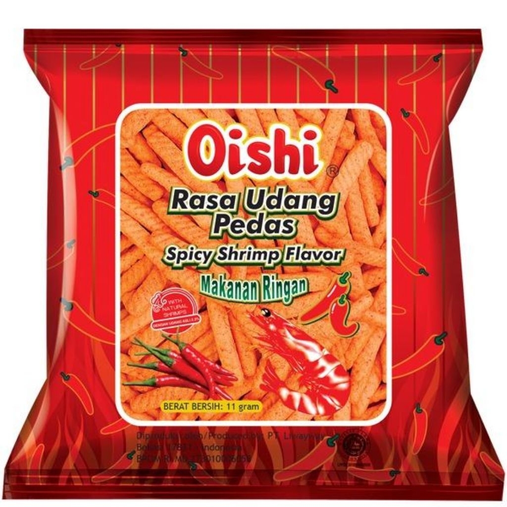 Oishi Snack Rasa Udang Pedas Renceng
