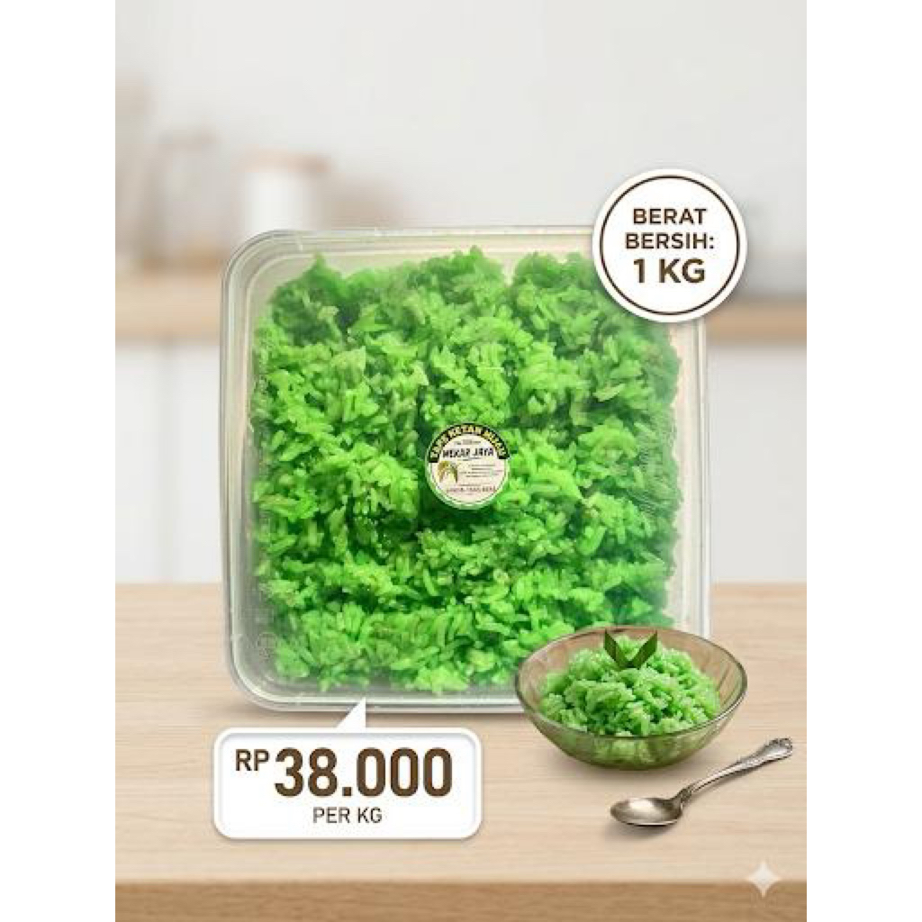 tape ketan hijau 1Kg kemasan 1500ml kirim mentah