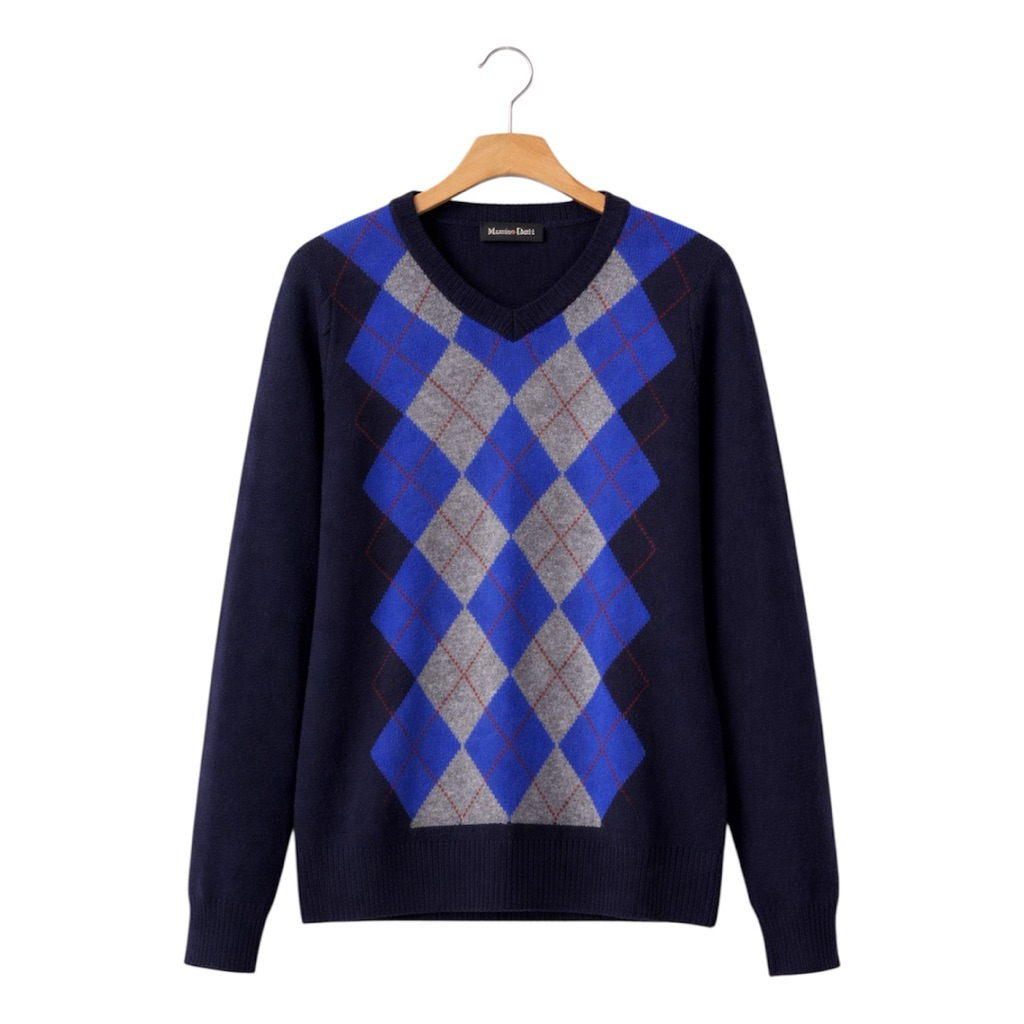 (Man) Sweater Wool Hexagon Massimo Dutti