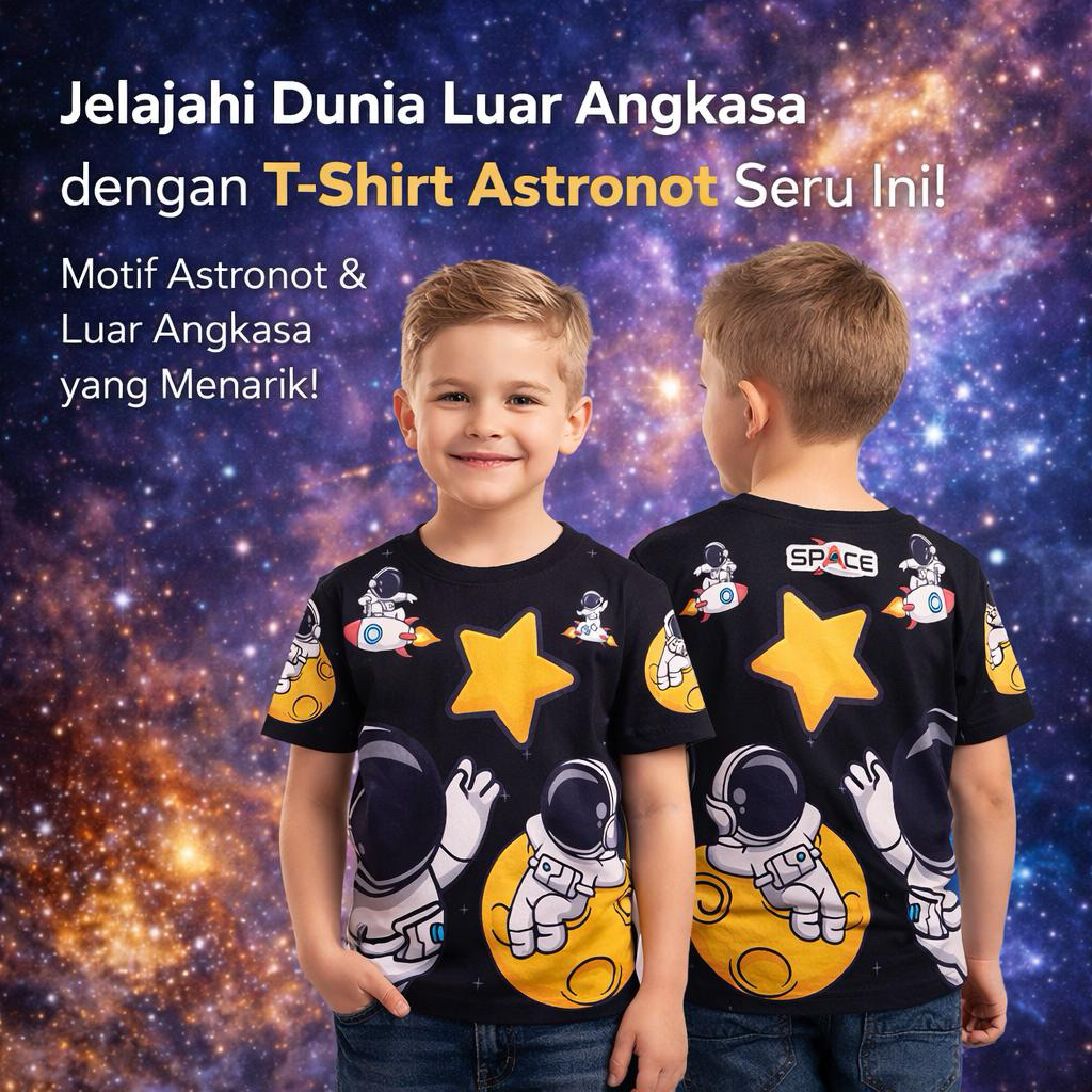 Baju Kaos Anak Astronot Luar Angkasa