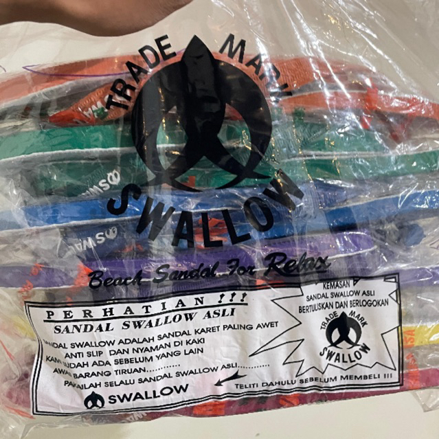GROSIR (1 PACK) Isi 6 Pasang Sandal Jepit Swallow / Mely Melly / Pearlswalow / Pearlswallow / Pearl 