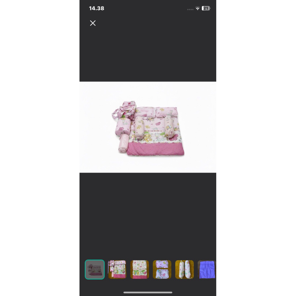 PL kasur bayi 1 set warna ping motif boneka merek chibon Ukuran kasur PJ 91cm L 60cm Ukuran bantal k