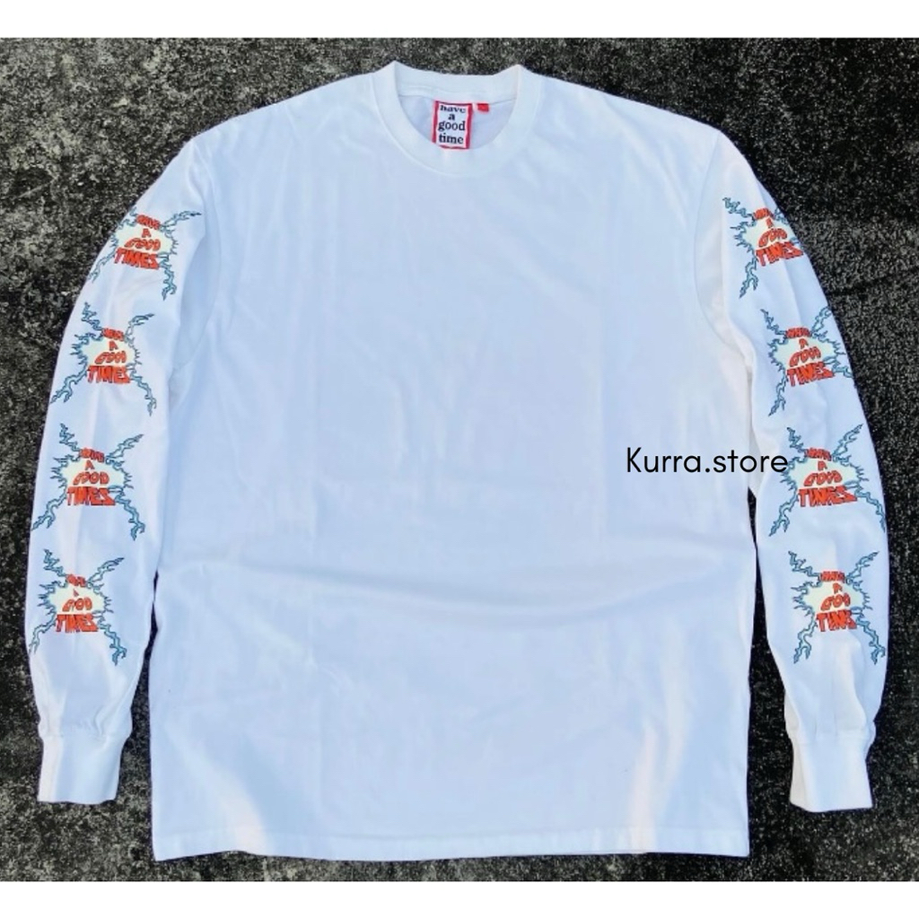 Longsleeve HAGT arm thunder logo Unisex mens womens pria wanita kaos tangan panjang cotton 20s