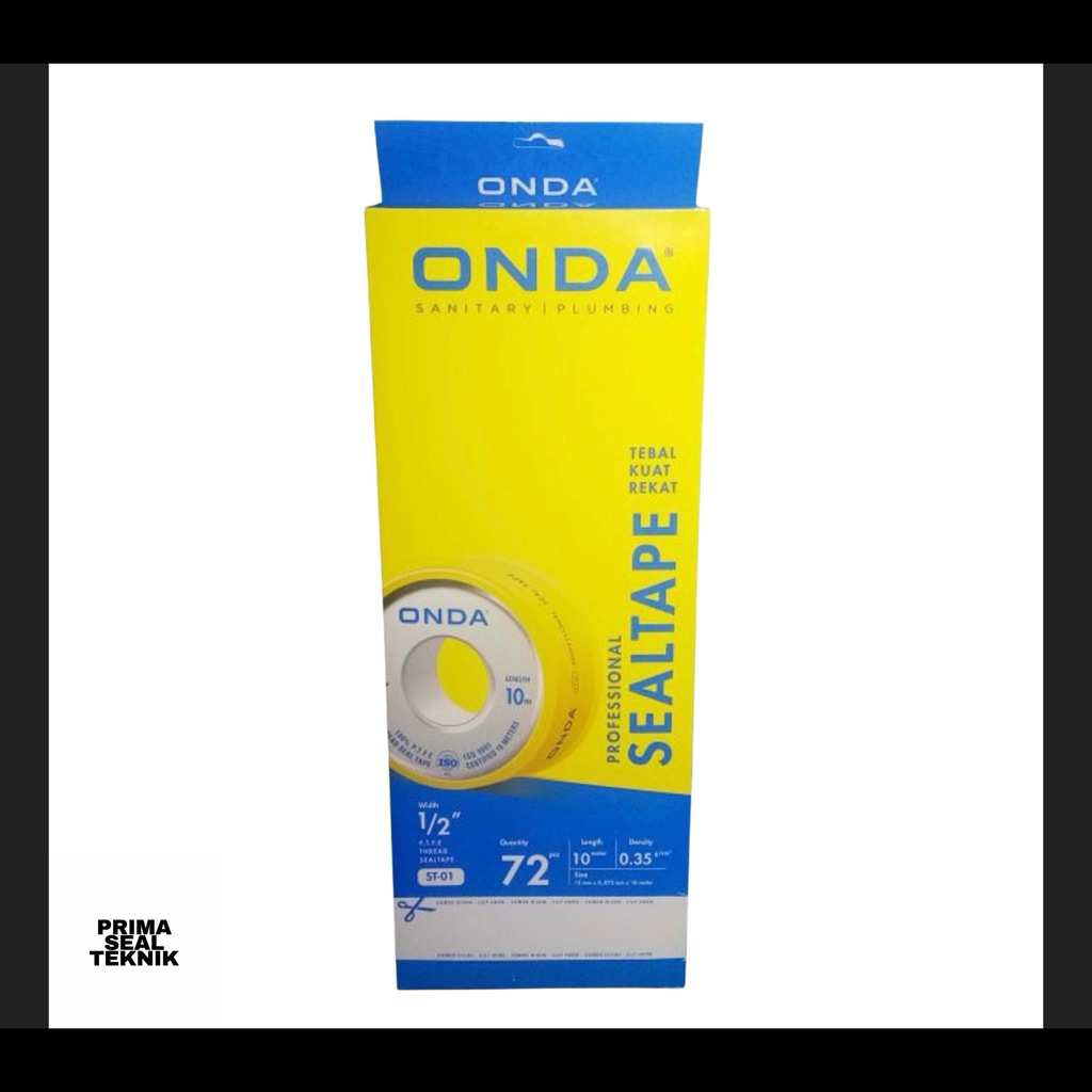Seal Tape ONDA 1 Box Isi 72 Pcs | Teflon Tape Onda | Seal Tape Pipa Air Gas Ulir Tukang Ledeng